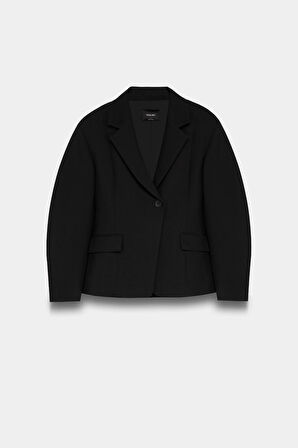 Kadın Siyah Bele Oturan Blazer