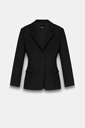 Kadın Siyah Kum Saati Form Blazer