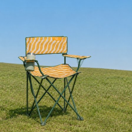 Simple Living Zebra Desen Kamp Sandalyesi - Sarı - 50x50x78 cm