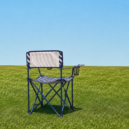 Simple Living Zebra Desen Kamp Sandalyesi - Lacivert - 50x50x78 cm