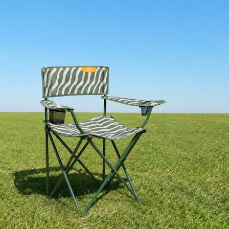 Simple Living Zebra Desen Kamp Sandalyesi - Yeşil - 50x50x78 cm