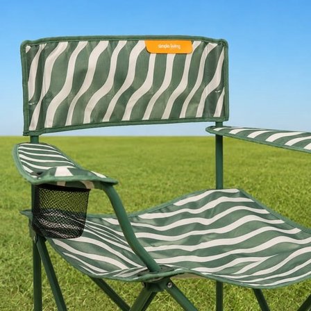 Simple Living Zebra Desen Kamp Sandalyesi - Yeşil - 50x50x78 cm