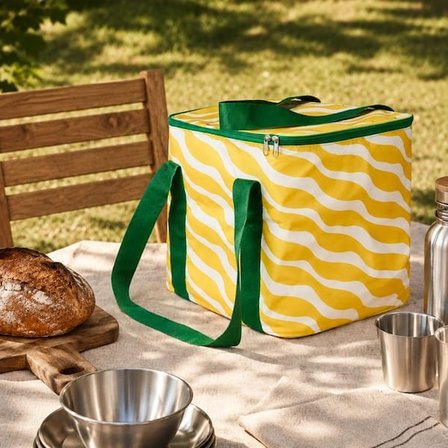 Simple Living Desenli Termos Çanta - Sarı - 25 lt