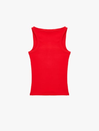Pamuklu Slim Fit Süs Düğmeli U Yaka Fitilli Atlet