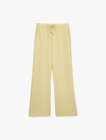 Beli Bağcıklı Lastikli Geniş Paça Eşofman Pantolon