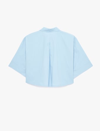 Pamuklu Kargo Cep Detaylı Kısa Kollu Oversize Crop Gömlek