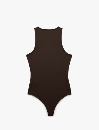 Bisiklet Yaka Kolsuz Slim Fit Çıtçıtlı Body