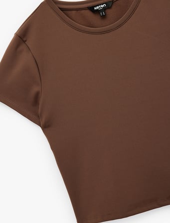 Slim Fit Kısa Kollu Bisiklet Yaka Spor Tişört