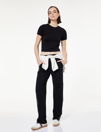 Slim Fit Kısa Kollu Pamuklu Bisiklet Yaka Spor Tişört