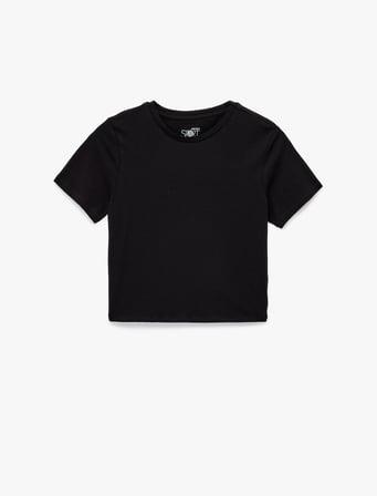 Slim Fit Kısa Kollu Pamuklu Bisiklet Yaka Spor Tişört