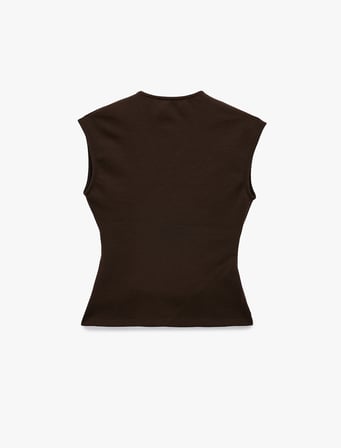 Slim Fit Metal Aksesuarlı V Yaka Kruvaze Yelek