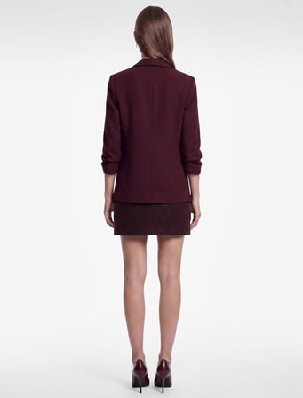 Krep Kumaş Şal Yaka 3/4 Kollu Blazer Ceket