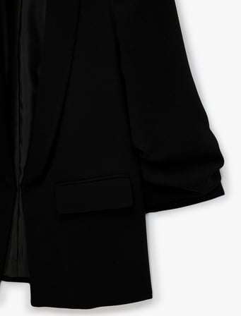 Krep Kumaş Şal Yaka 3/4 Kollu Blazer Ceket