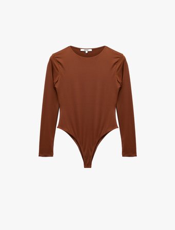 Bisiklet Yaka Uzun Kollu Bodysuit