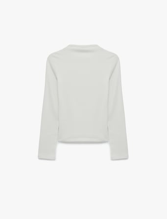 Modal Karışımlı Slim Fit Dik Yaka Uzun Kollu Tişört