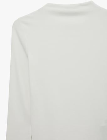 Modal Karışımlı Slim Fit Dik Yaka Uzun Kollu Tişört