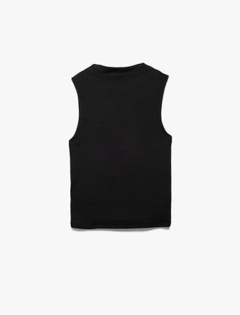 Modal Karışımlı Slim Fit Dik Yaka Uzun Kollu Tişört