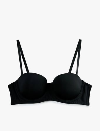Dolgulu Kaplı Balenli Push Up Sütyen