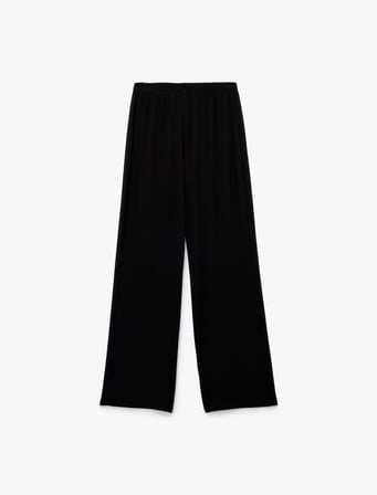 Beli Lastikli Bol Paça Viskon Pijama Altı