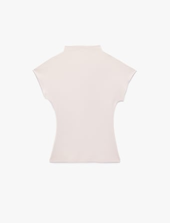 Pamuklu Slim Fit Kolsuz Dik Yaka Fitilli Tişört