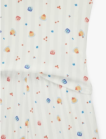 Dantel Detaylı Desenli Şortlu Pijama Takımı 