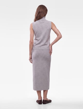 Slim Fit Dikiş Detaylı Midi Boy Kalem Etek