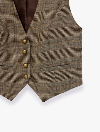 Viskon Karışımlı Slim Fit Düğmeli V Yaka Kolsuz Klasik Yelek