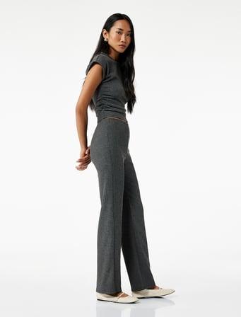 Bürümcük Kumaş Dokulu Slim Fit Hafif İspanyol Paça Pantolon