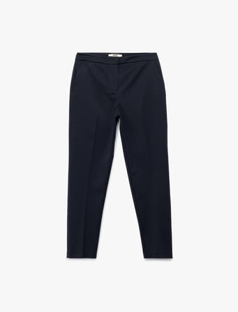 Viskon Karışımlı Regular Fit Duble Paça Cep Detaylı Cigarette Pantolon