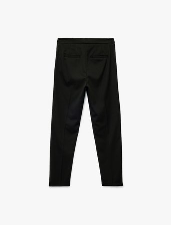 Viskon Karışımlı Regular Fit Duble Paça Cep Detaylı Cigarette Pantolon