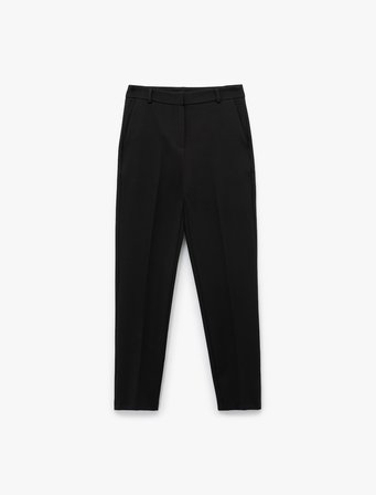 Cepli Yüksek Bel Slim Fit Cigarette Pantolon