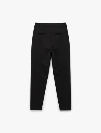 Cepli Yüksek Bel Slim Fit Cigarette Pantolon