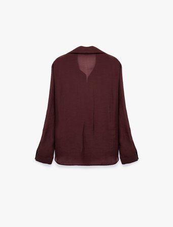 Yarı Transparan Uzun Kollu Oversize Gömlek