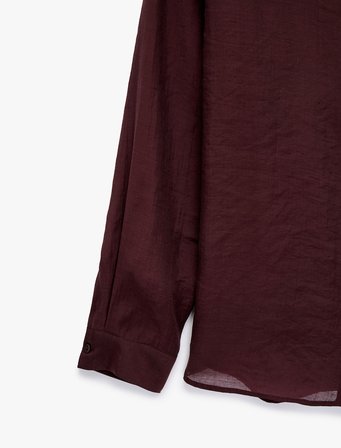 Yarı Transparan Uzun Kollu Oversize Gömlek