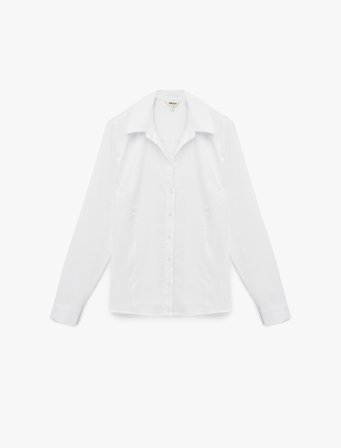 Slim Fit Düğmeli Klasik Yaka Uzun Kollu Poplin Gömlek