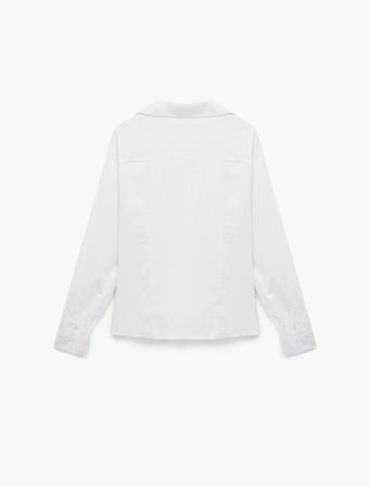 Slim Fit Düğmeli Klasik Yaka Uzun Kollu Poplin Gömlek