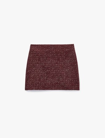A Kesim Slim Fit Parıltılı Mini Tüvit Etek