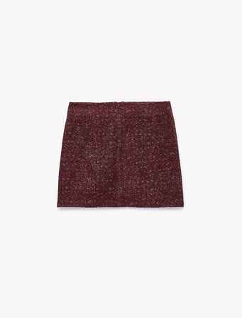 A Kesim Slim Fit Parıltılı Mini Tüvit Etek