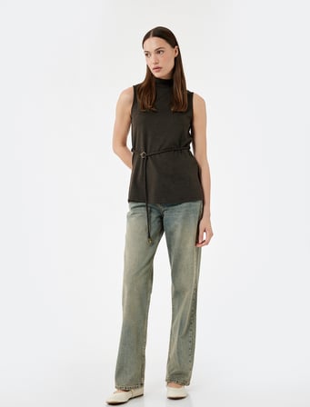 Pamuklu Düz Kesim Düz Paça Jean Pantolon - Straight Jeans