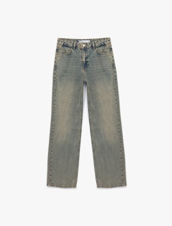 Pamuklu Düz Kesim Düz Paça Jean Pantolon - Straight Jeans