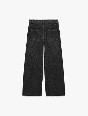 Yüksek Bel Rahat Kalıp Pamuklu Denim Pantolon - Culotte Jeans