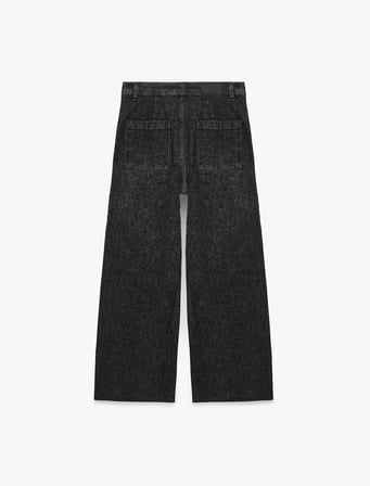 Yüksek Bel Rahat Kalıp Pamuklu Denim Pantolon - Culotte Jeans