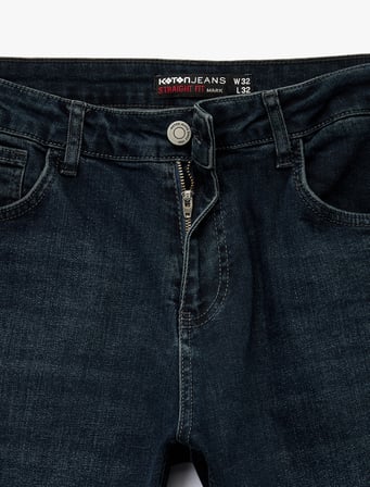 Pamuklu Normal Bel Straight Fit Jean Pantolon - Mark Jean