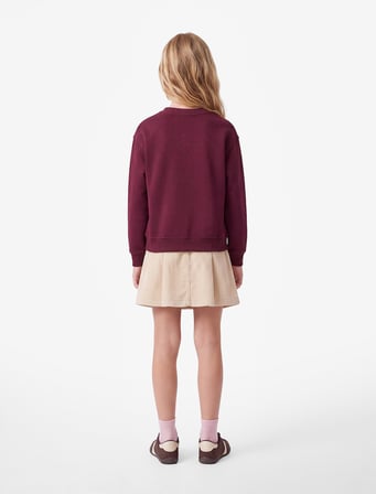 Bisiklet Yaka Uzun Kollu Ayıcık Baskılı Sweatshirt