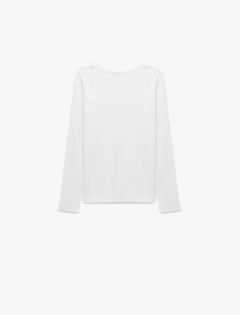Pamuklu Slim Fit Uzun Kollu Bisiklet Yaka Basic Tişört