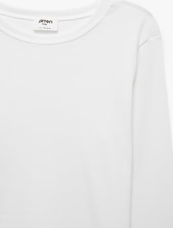 Pamuklu Slim Fit Uzun Kollu Bisiklet Yaka Basic Tişört