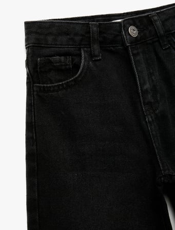 Pamuklu Loose Fit Geniş Paça Denim Pantolon