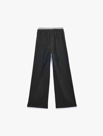 Beli Lastikli Cepli Geniş Paça Pantolon