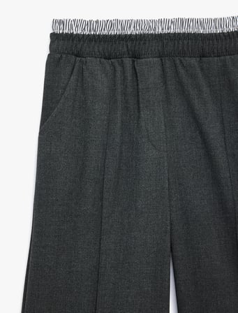 Beli Lastikli Cepli Geniş Paça Pantolon