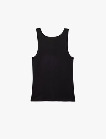 Bisiklet Yaka Kolsuz Slim Fit Ribanalı Pamuklu Atlet